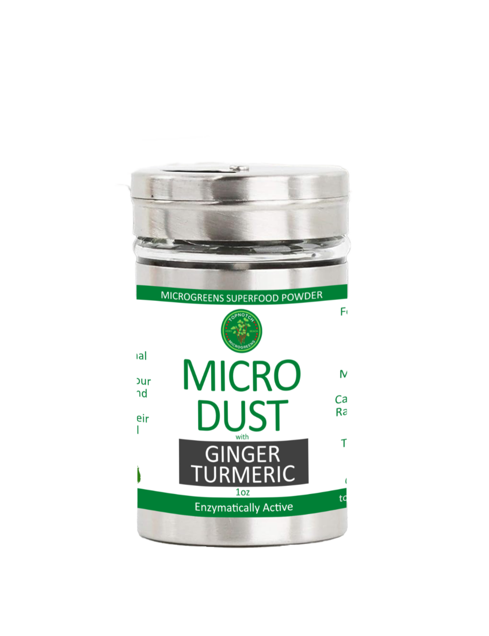 Ginger Turmeric MicroDust, Nutrient-Packed Microgreens Seasoning, 1oz