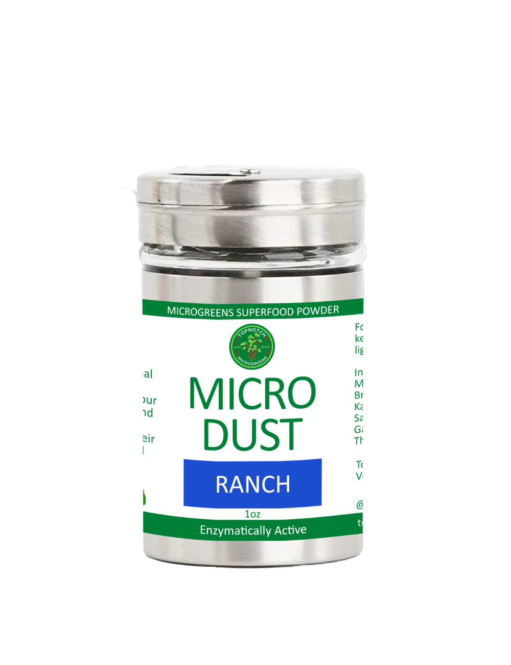 Ranch MicroDust, Nutrient-Packed Microgreens Seasoning, 1oz