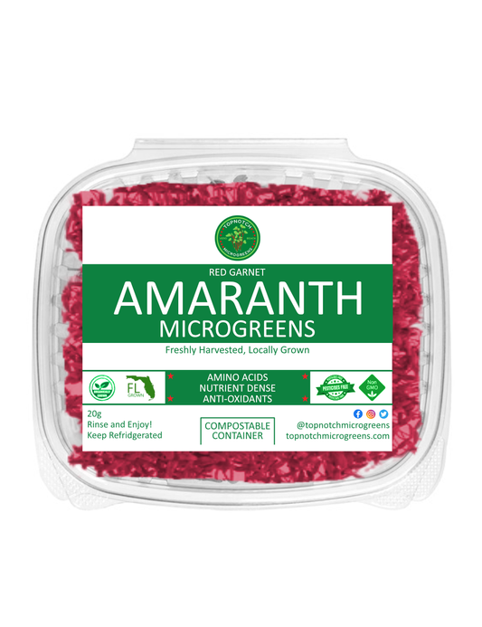 Amaranth Microgreens, Red Garnet, Non-GMO, 20g, in package