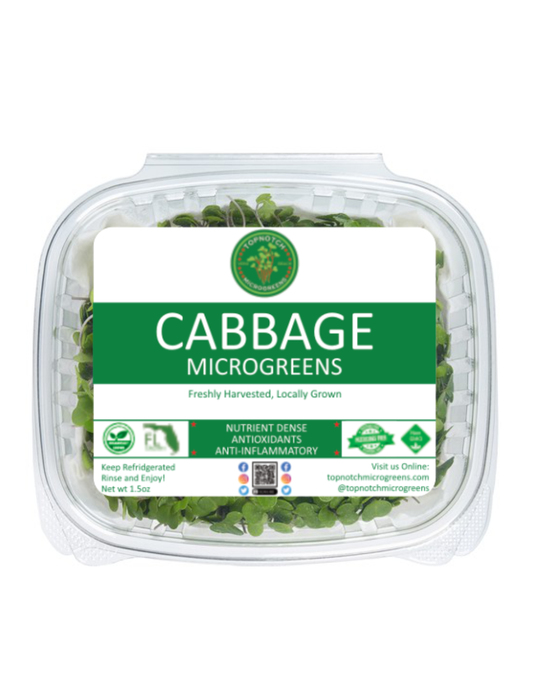 Cabbage Microgreens, Red Acre, Non-GMO, 45g, in packaging