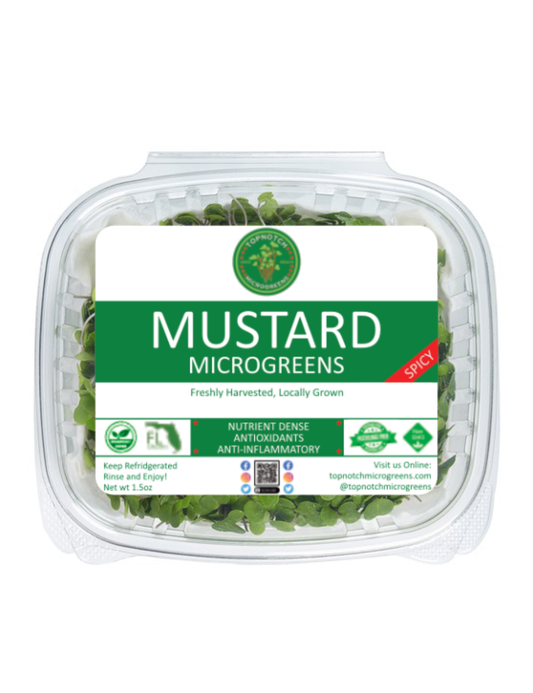 Mustard Microgreens, Wasabi, Heirloom, Non-GMO, 28g, in packaging