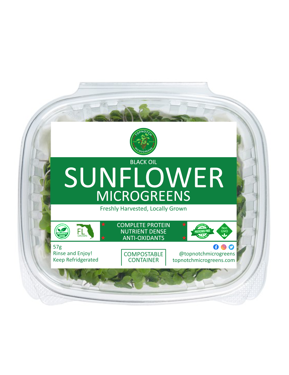 Sunflower, Black Oil, Non-GMO, 56g, in packaging