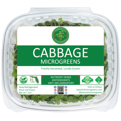 Cabbage Microgreens, Red Acre, Non-GMO, 45g, Package