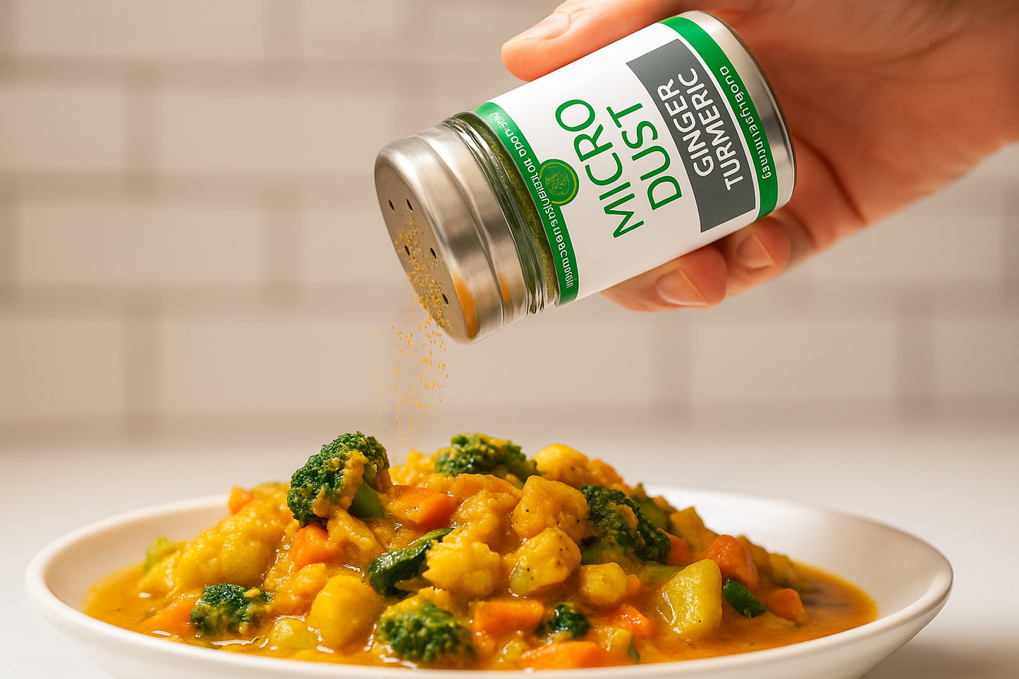 Ginger Turmeric MicroDust, Nutrient-Packed Microgreens Seasoning, 1oz, lifestyle