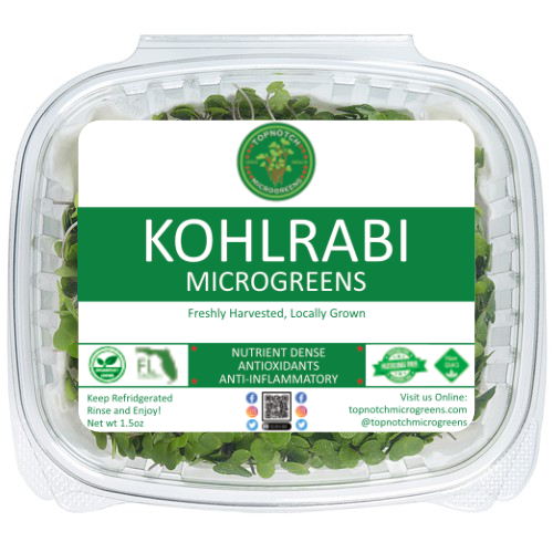 Kohlrabi Microgreens, Purple Vienna, Heirloom, 1.5oz