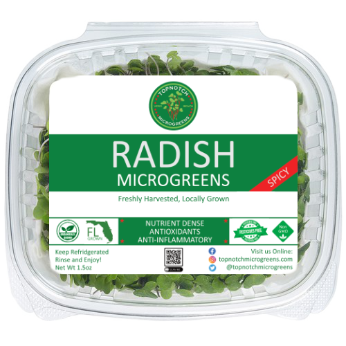 Radish Microgreens, Red Arrow, Non-GMO, 60g, Package